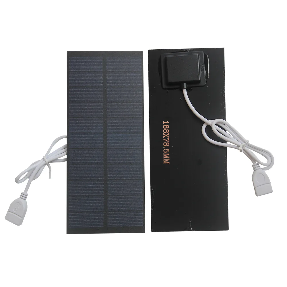 5W Solar Panel Monocrystalline USB Solar Phone Charger for Outdoor Camping Fan Garden Street Light 3.7V-5V Battery