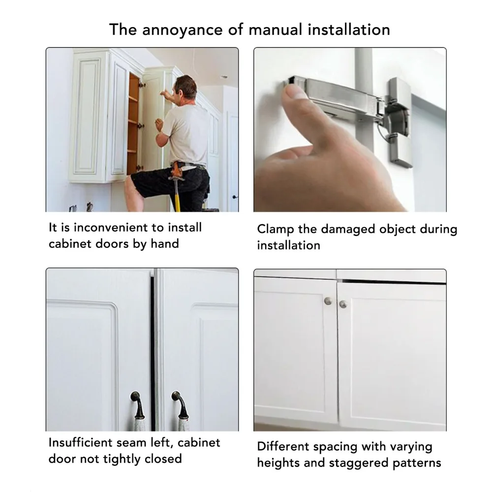 Aluminum Alloy Cabinet Door Installation Positioner Height Adjustable Clear Scale Markings Cabinet Door Fitting Tool Heavy Duty