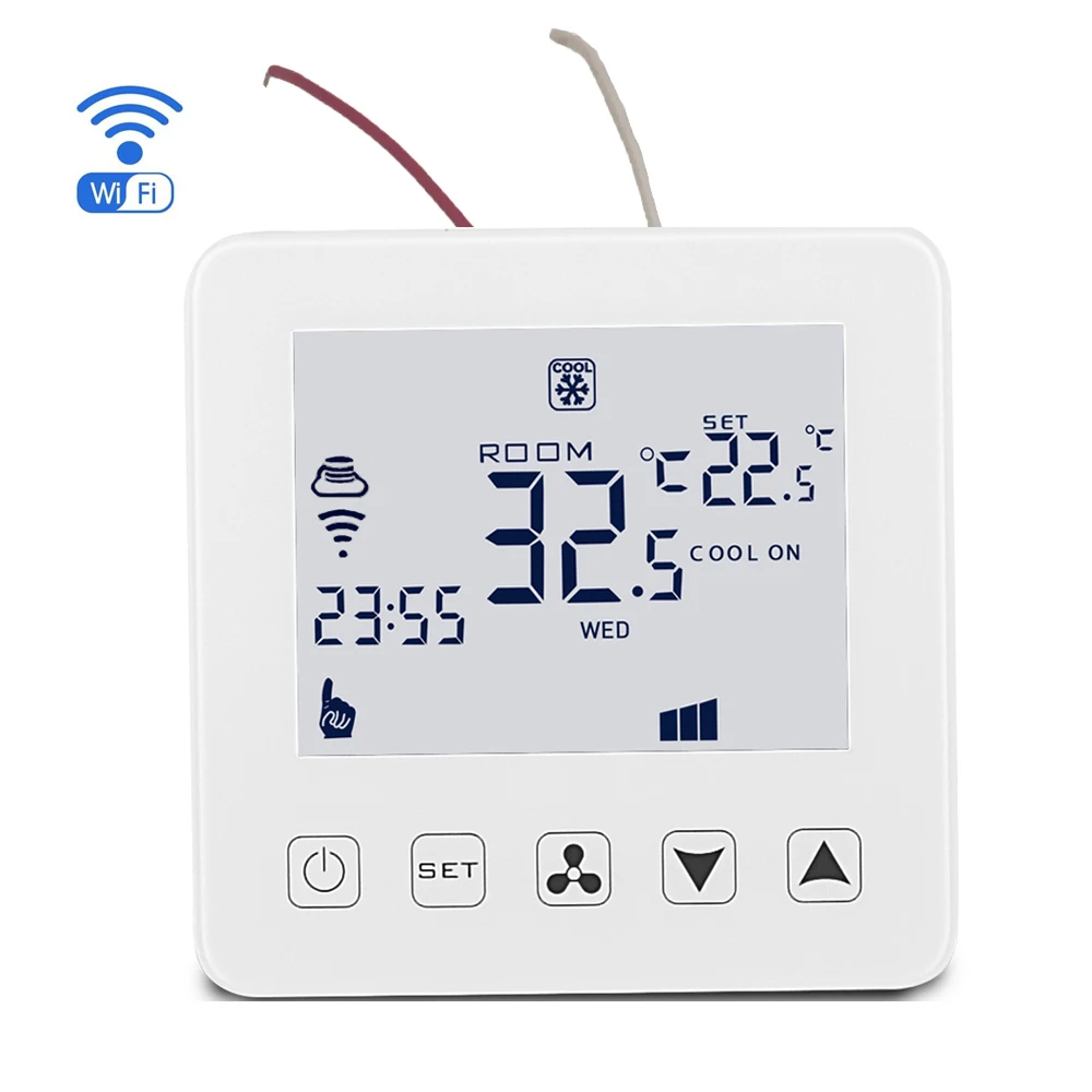 Imagem -02 - Cenbey Wifi Smart Termostato ar Condicionado Termostato com Sensor Interruptor de Controle de Velocidade Fan Coil Unit Cartão do Quarto do Hotel