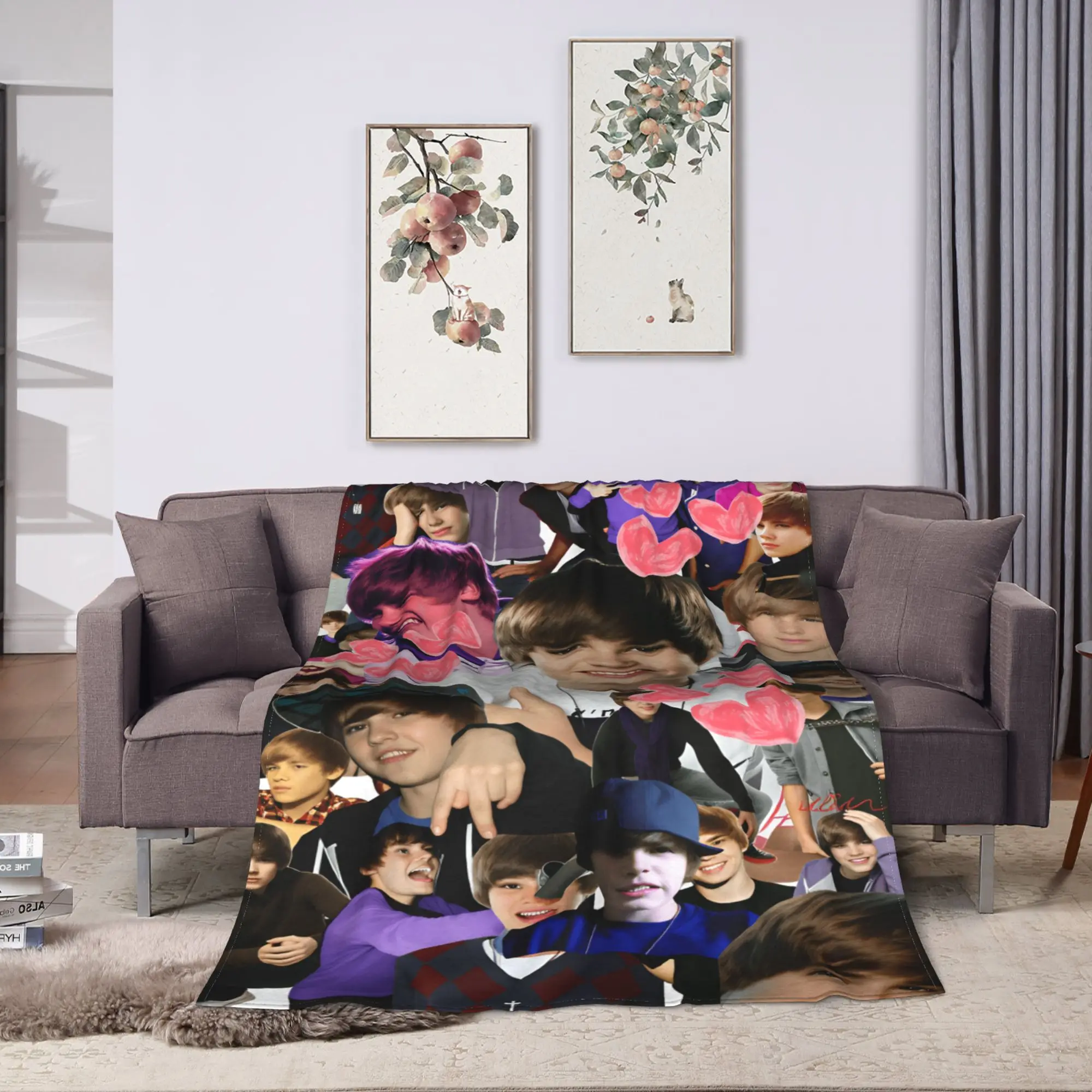 Super Soft Throw Blanket Travel Office J-JustinS B-Bieber Blanket  Flannel Bedspread For Sofa Home Graphic Sofa Bed Cover
