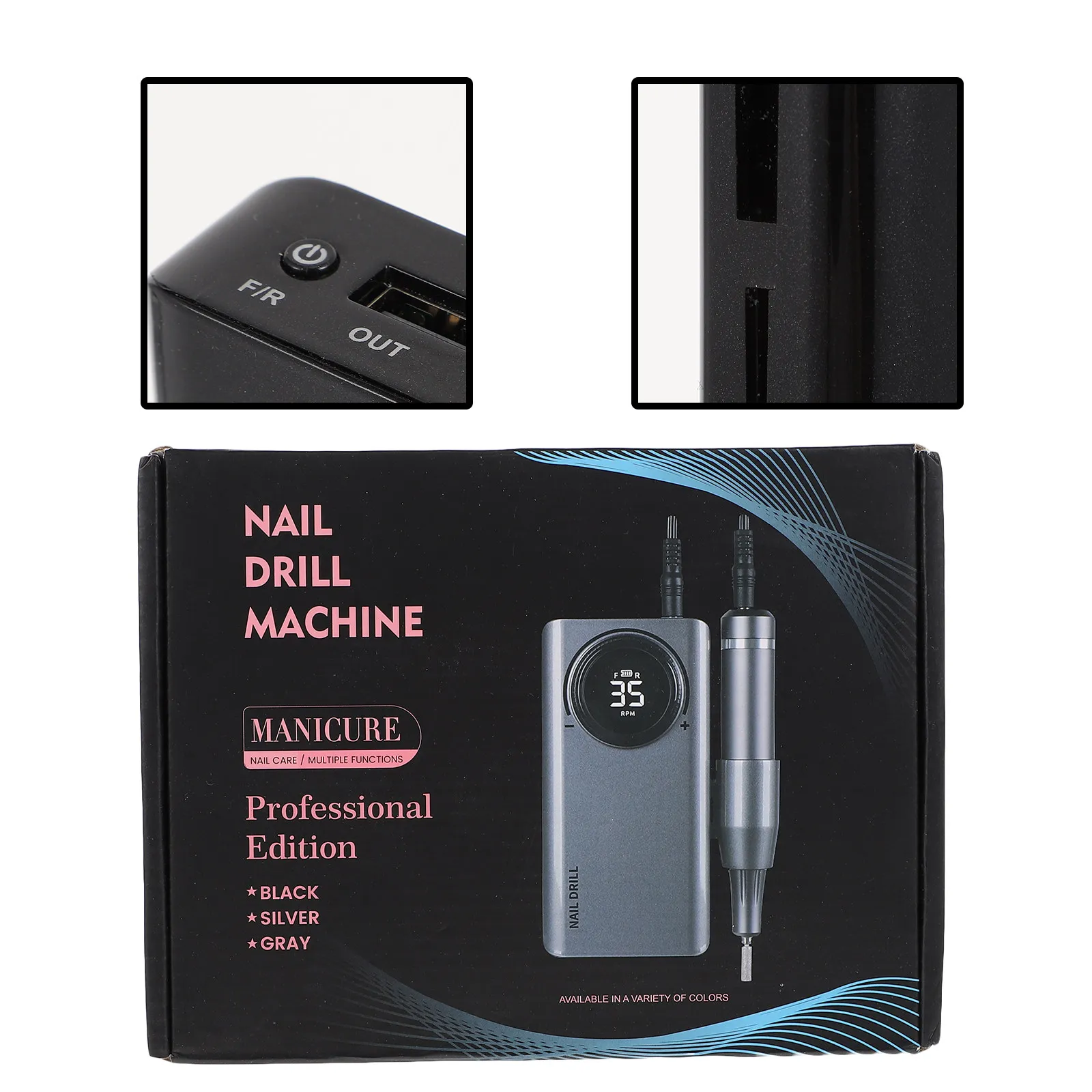 

Electric Nail Drill Pen Compact Portable Nail Polishing Tool High Speed Grinder USB Rechargeable Manicure Tool for Home Salon