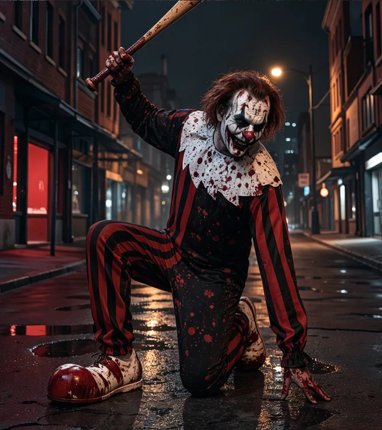 Halloween Horror Nightmare Clown Breaking Soul Clown cosplay, movie black and white clown costume, stage performance costume, ne view 2