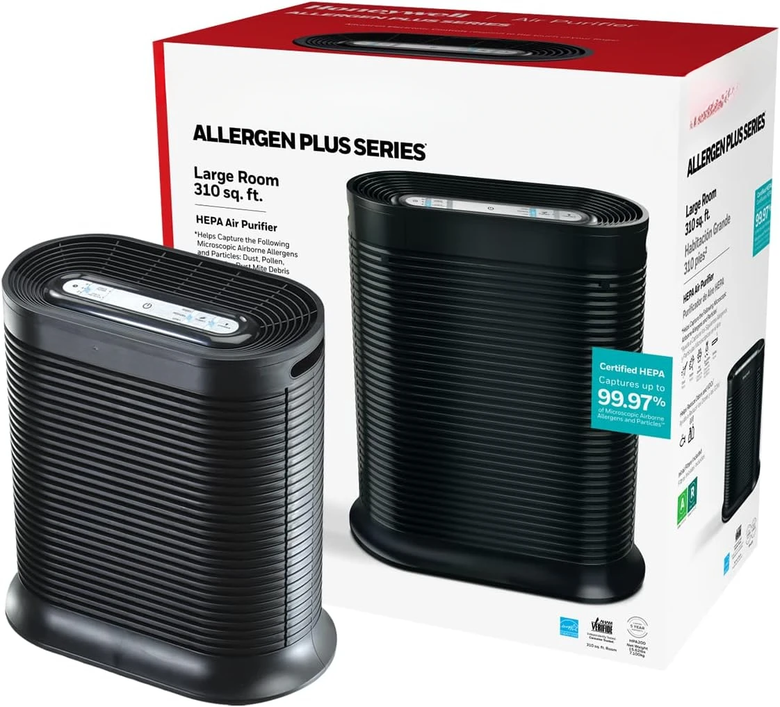 AllergenPlus HEPA Air Purifier,  Reduces Allergens, Smoke, Wildfire Smoke, Pollen, Pet Dander and More, Black, HPA200