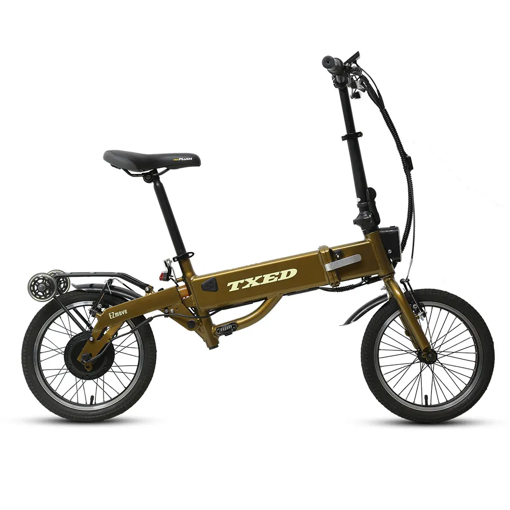 

TXED New 16 Inch Alloy Frame Electric Tripple Folding Bicycle Brushless 36V/7.8Ah Lithium Battery Electric City Folding Bike