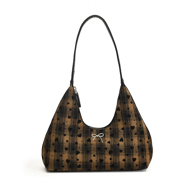 

Shoulder Bag for Women Polka Dot Crescent Bag PU Leather Bowtie Underarm Bag Tote Purse for Travel Commuting