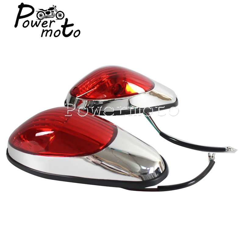 2PCs Motorcycle Tail Brake Stop Lamp Red Auxiliary Rear Light For Harley Honda Yamaha Suzuki Kawasaki Chopper Cruiser Cafe Racer