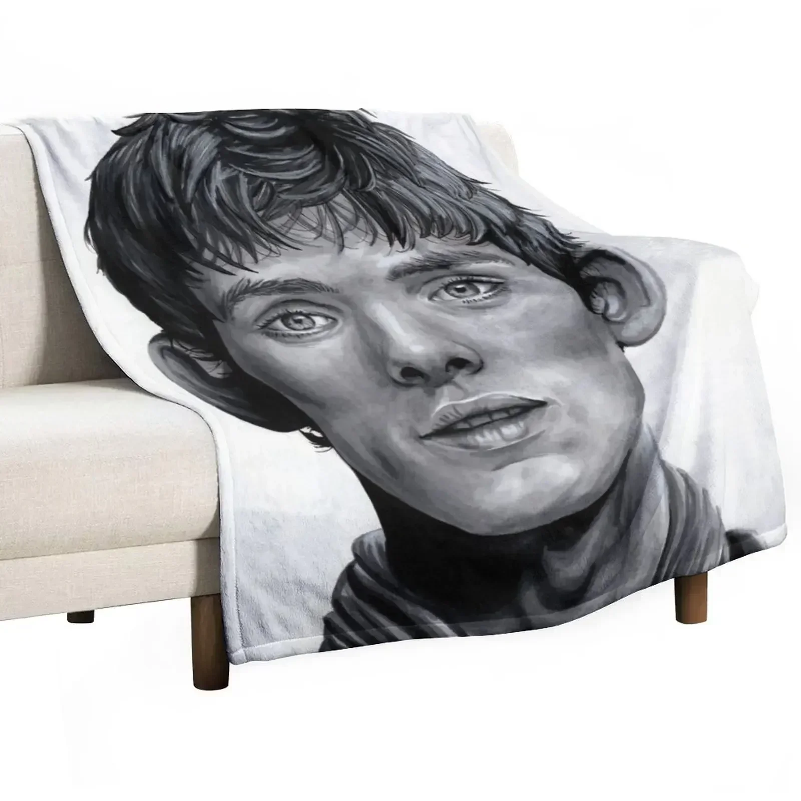 Merlin Portrait BBC Throw Blanket Large For Sofa Thin heavy to sleep Blankets Sofas Of Decoration Luxury Throw Blankets