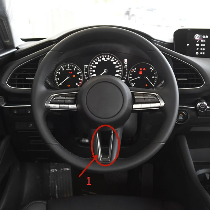 for Mazda Cx30 Cx-30 Cx 30 2019 2020 Interior Steering Wheel Trim Frame Decoration Cover Trim Plastic Car Accessories