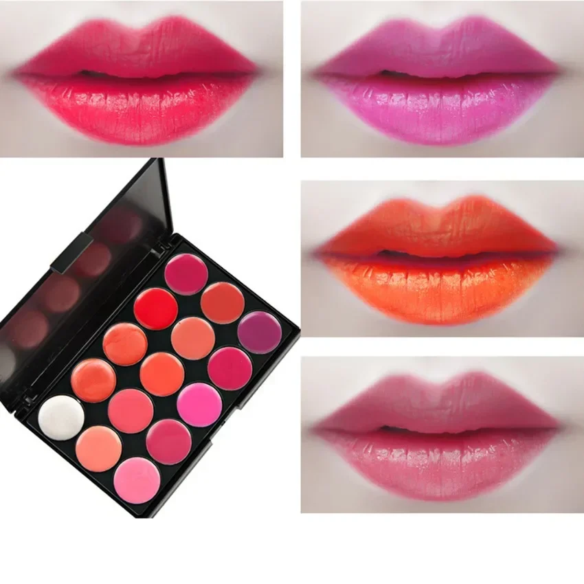 

15-color Private Label Lip Gloss Plate Pigment Long Lasting Non-stick Waterproof Custom Logo Lipstick Makeup Bulk Cruelty Free