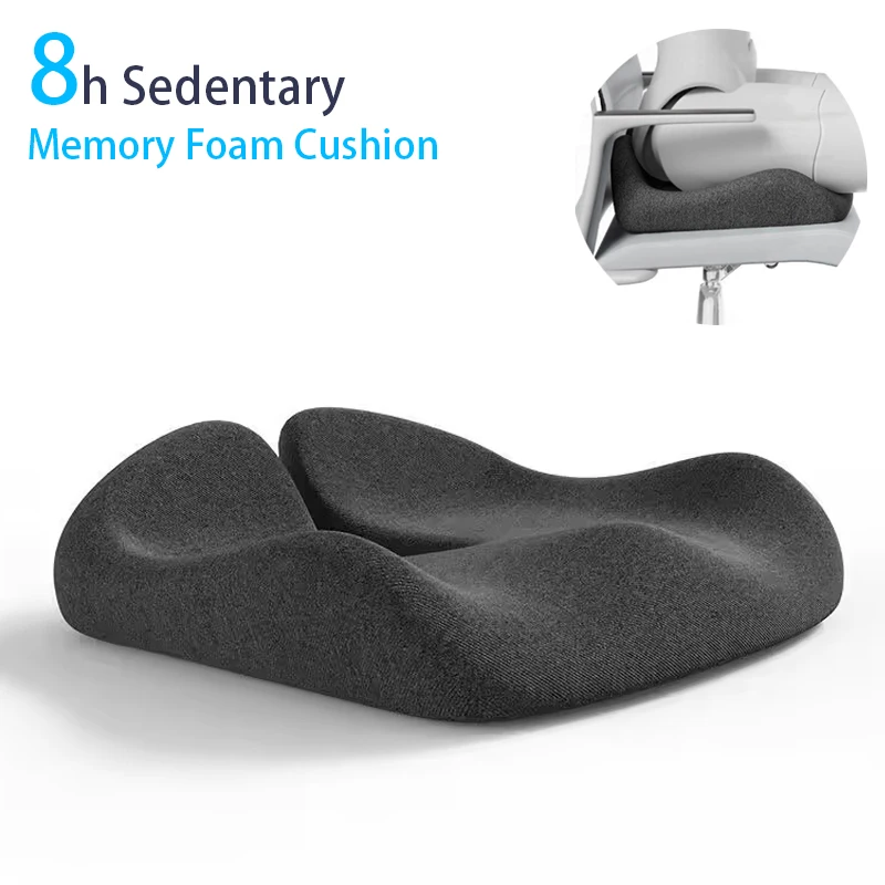 Tailbone Sciatica Back Pain Relief Comfort 8h Sedentary Office Chair Car Seat Cushion Non-Slip Orthopedic Memory Foam Cushion