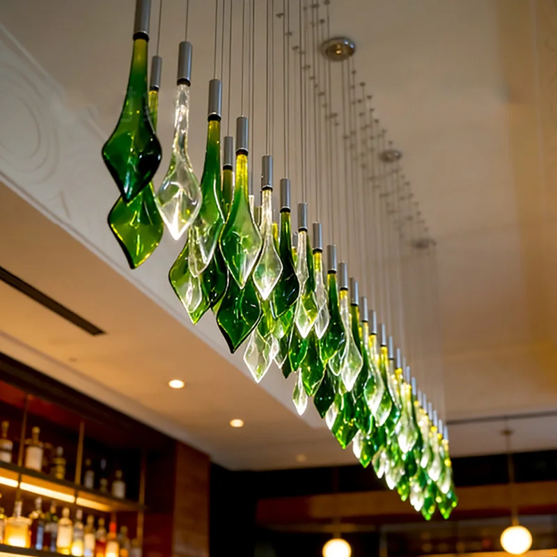 

Luxury American Style Transparent Glass Lustre Chandelier, Dimmable Custom Hardware Pendant Lamp for Hotel, Light for Ceilings