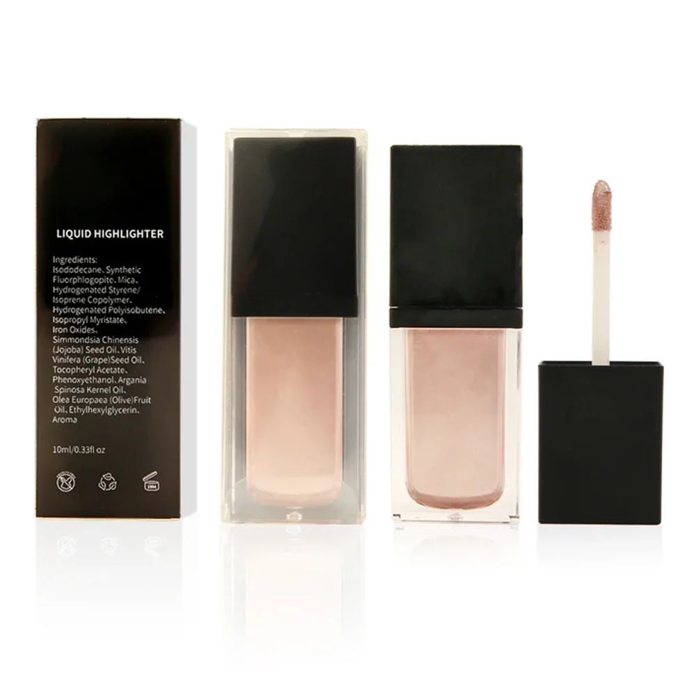 

10ml Brighten Shimmer Glow Face Body Makeup Pearl Diamond Repairing Private Label Liquid Highlighter Custom Bulk Make Up Beauty