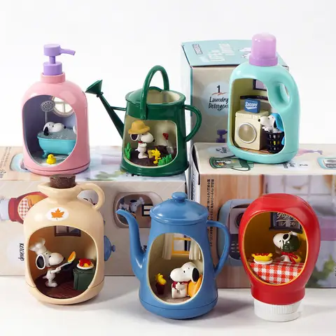 Re-Ment Life in A Bottle Snoopy Mystery Blind Box Gifts Toy Model Anime Figures Collect Ornaments