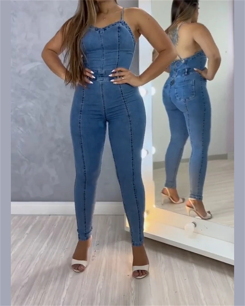 Body Shaper Bodysuit Thigh Trimmer Japanese 2000s Style Y2k One-piece Personality Jeans Figure-flattering