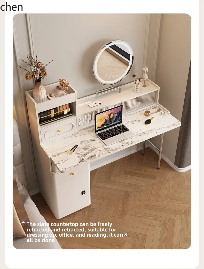 ZML خزانة من الخشب الصلب لغرفة النوم، طاولة مكياج حديثة وبسيطة #3