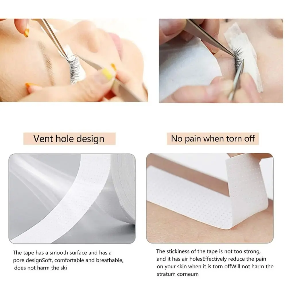 Breathable Eyelash Extension Tape Adhesive White Eyelash Patch Under Eye Pads Easy To Tear Adhesive Lash Tape