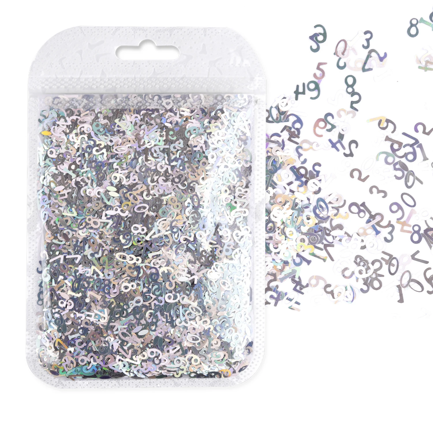 10 g/borsa olografica glitter paillettes numeri forme per resina epossidica laser glitter fiocchi decorazione unghie fai da te