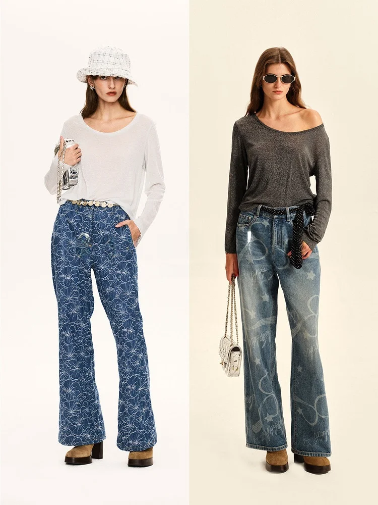 

Blanini Two-Tone Lyocell Wool Long Sve round Ne Sparkling T-irt Women's Loose Fit Summer Thin Fabric Straight Cut