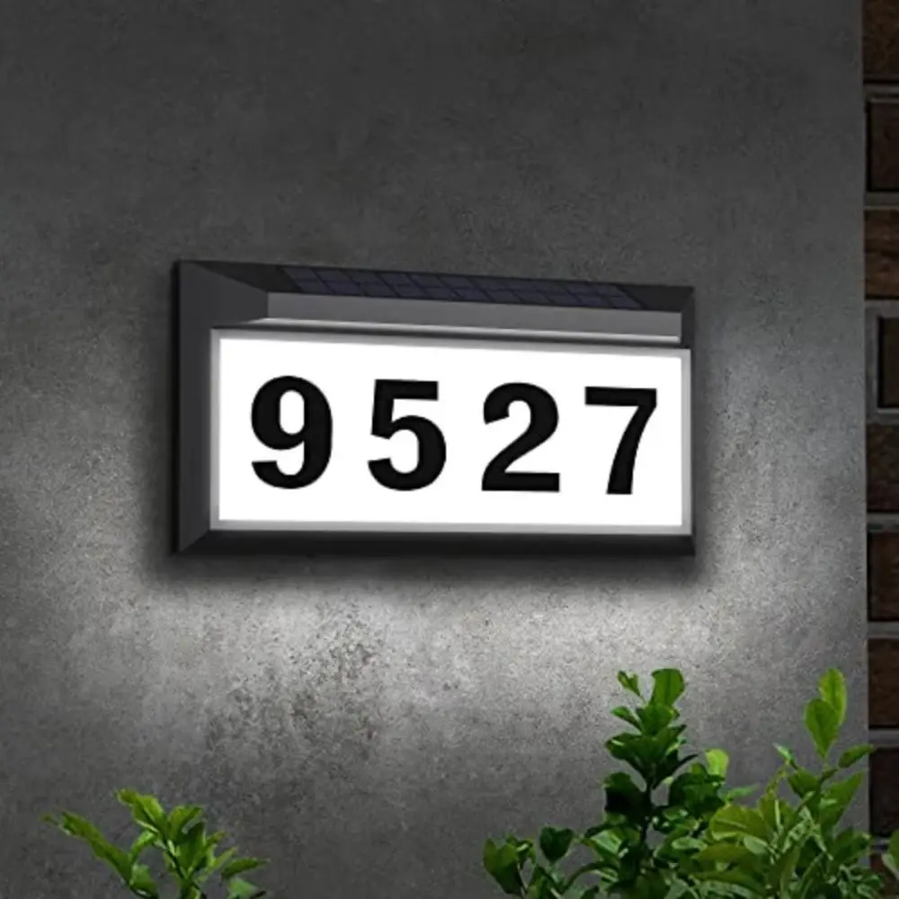 Waterproof Housing Solar LED Address Plaque Light Soft Uniform LED Glow Complete Number Stickers Waterproof House Number Sign