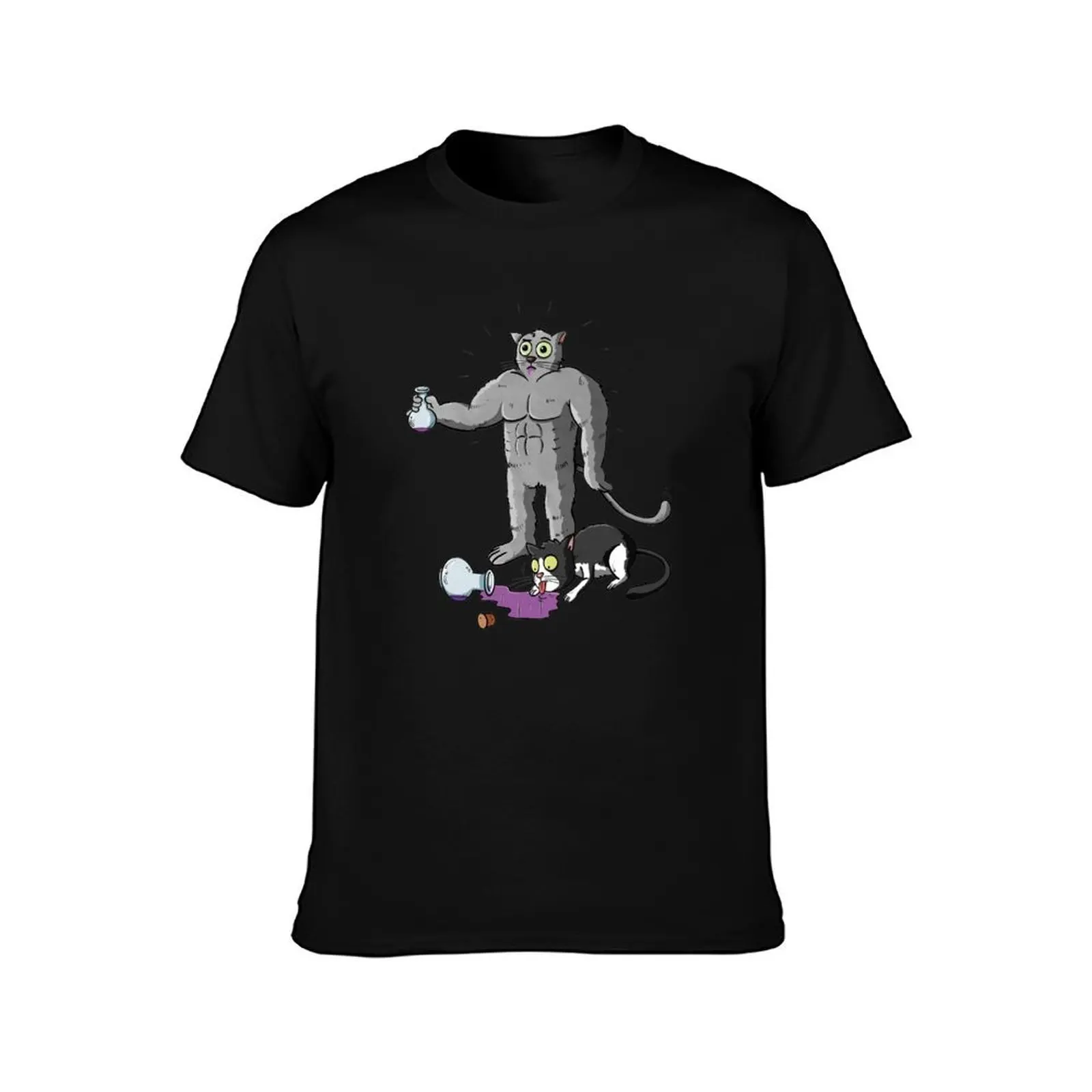 Strength Potion T-Shirt, Summer Casual Cotton Tee, Oversized Streetwear Tops, Vintage Graphic Print, Loose Fit Short Sleeve