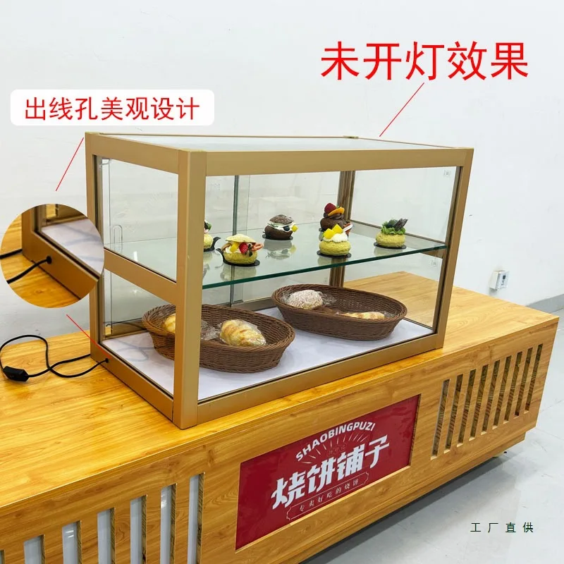 Rock sugar gourd glass bread display cabinet coffee shop dessert cake bar display rack storage cabinet small commercial