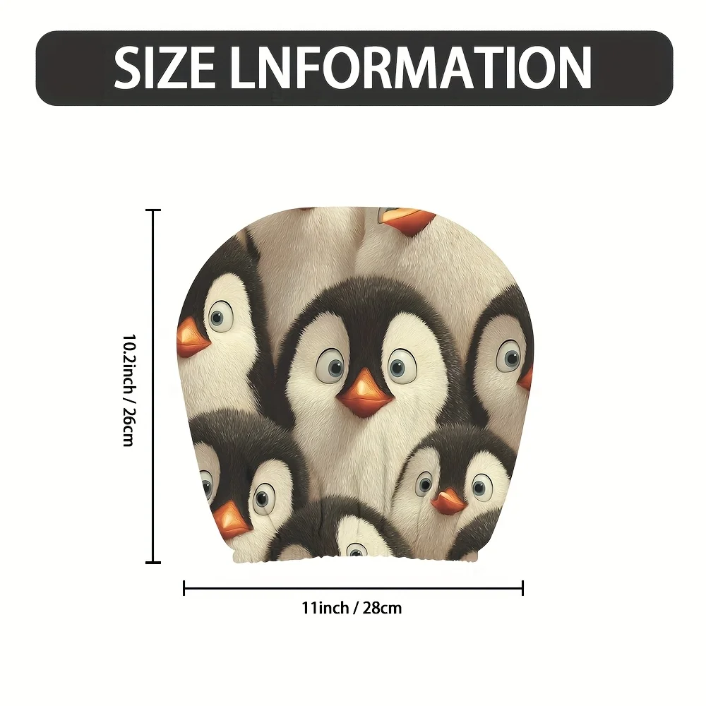 2pcs Cute Penguin Flock Portrait Car Headrest Covers Creative Fashion Car Headrest Covers Wedding Gift Party Decoration
