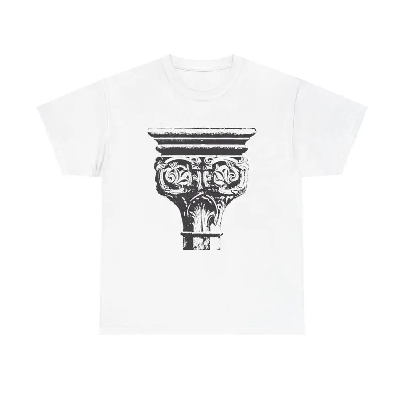 Camiseta vintage com gráfico de capital grega do século 12 escuro lineblack corinthian