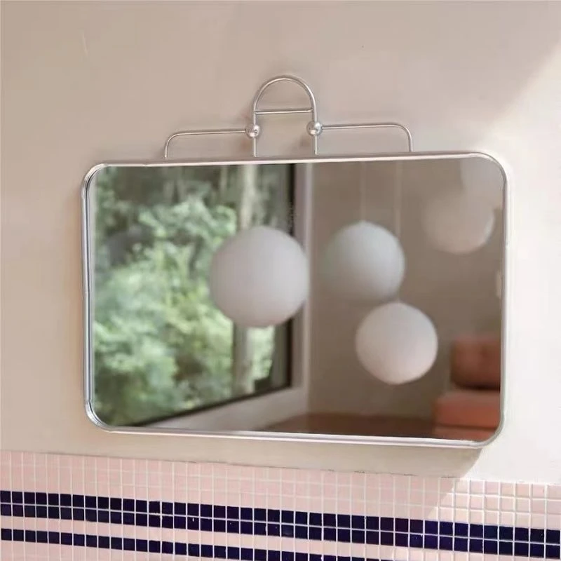 Modern Simple Silver Mirror Rust Proof Bathroom Fixtures and Accessories Moisture Proof Stable Vanity Mirrors Home Household