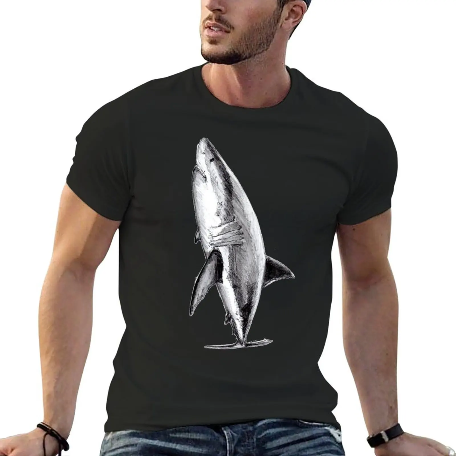 Great white shark for fishermen, divers and ocean shark lovers T-Shirt sweat oversizeds fruit of the loom mens t shirts