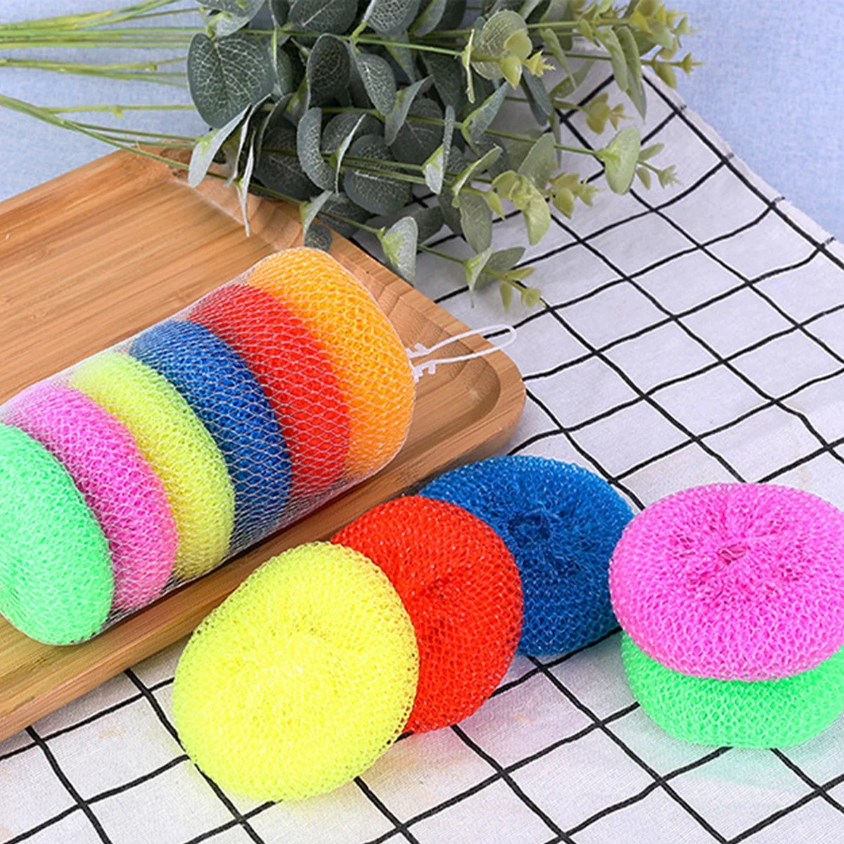 

24Pcs/Set Dish Cleaning Brushes Mesh Pad Random Color Dish Mesh Scrubber Bowl Pot Cups Scouring Pad Kitchen Cleaning Scrubber