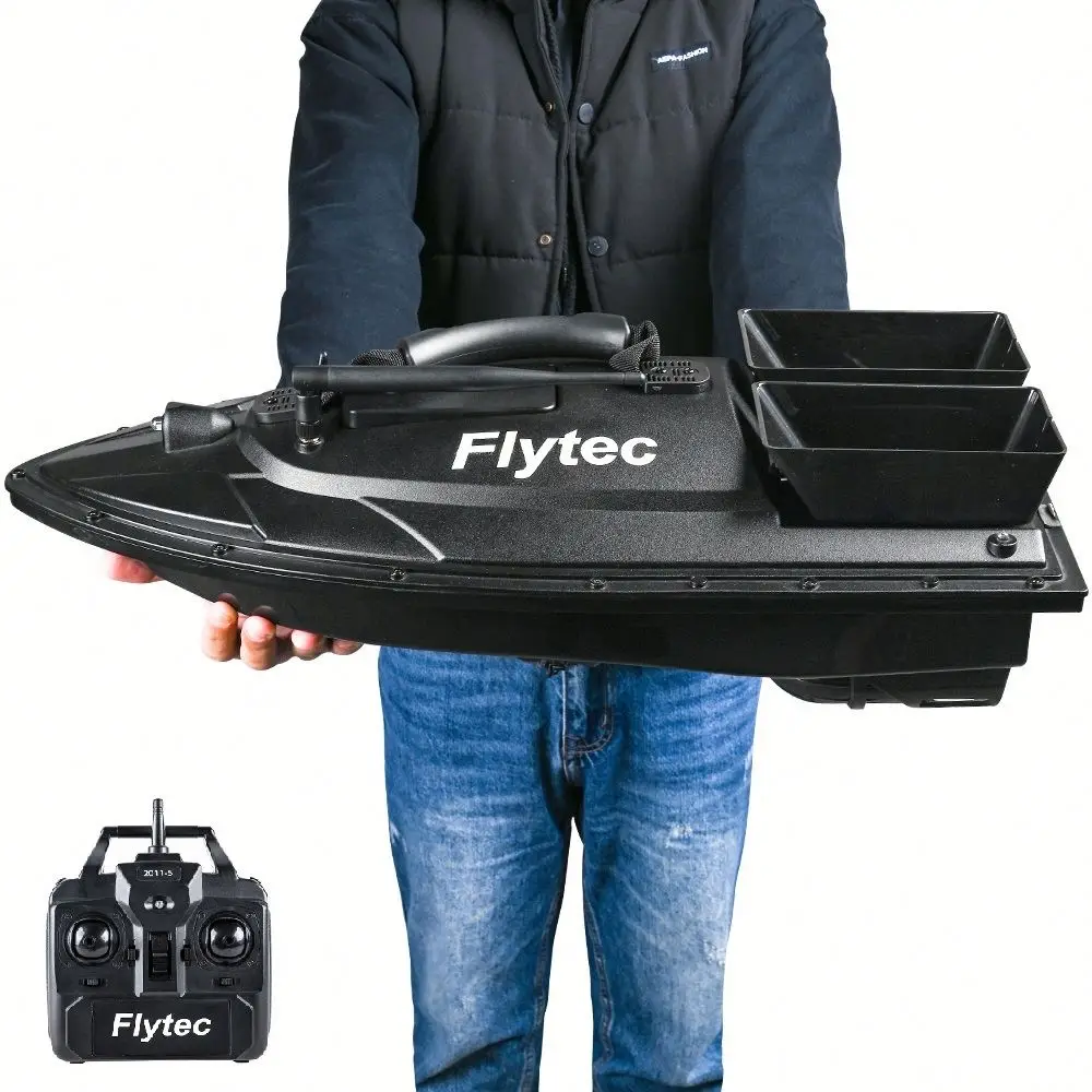 2011-5 Entry-Level Remote Control Tuna Fishing Bait Boat 1.5KG Loading 2 Bins 500M Double Motors Plastic Boat for Fishing