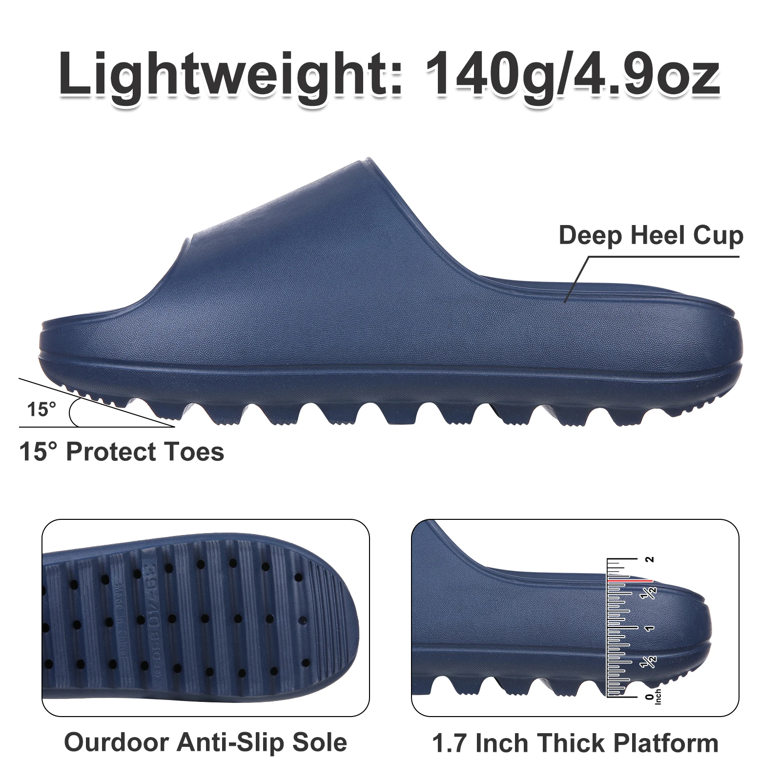 Pallene Fashion Thick Sole Slippers For Women Men Thick Bottom Summer Sandals Men Beach Slippers Anti-slip Shower House Shoes