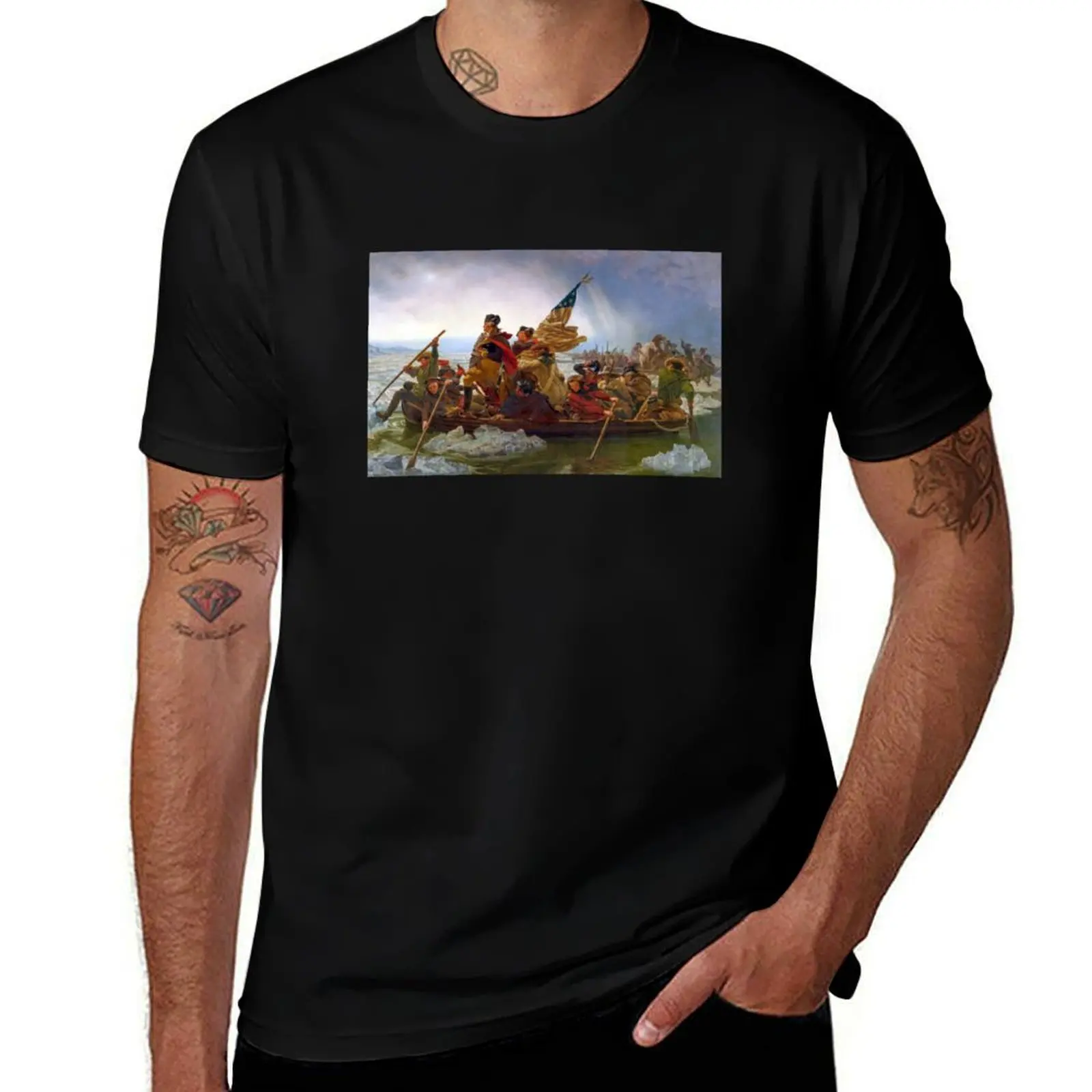 Washington Crossing the Delaware by Emanuel Leutze. T-Shirt Holiday Outdoor T-Shirt