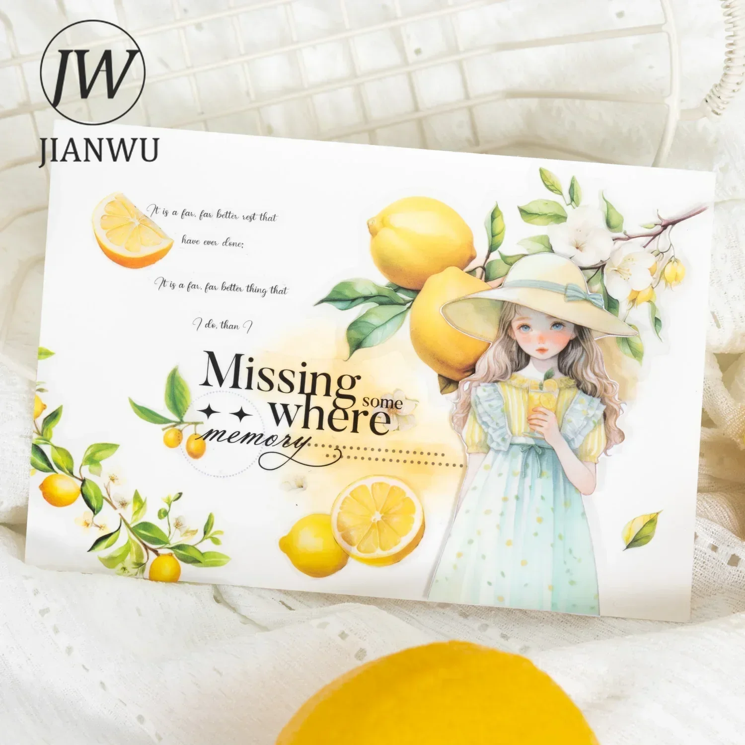 JIANWU Fruit Aroma Fills The Garden Series Vintage Flower Material Collage PET Sticker Creative DIY Journal Stationery