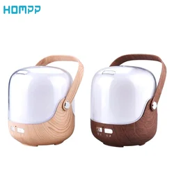 Mini Air Humidifier Aromatic Essential Oil Diffuser Wood Grain Fresh Air 250ml for Baby Home Office Bedroom 7 LED Color Lights