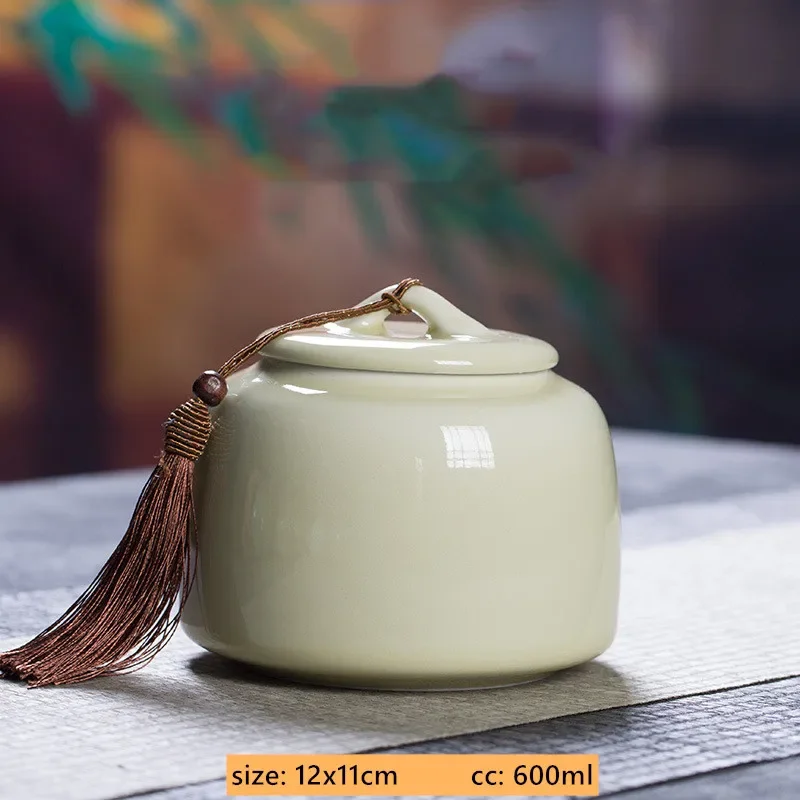 Boîte à Thé En Porcelaine Chinoise ZEALMAX - Récipient Hermétique Pour Thé, Café Et Sucre