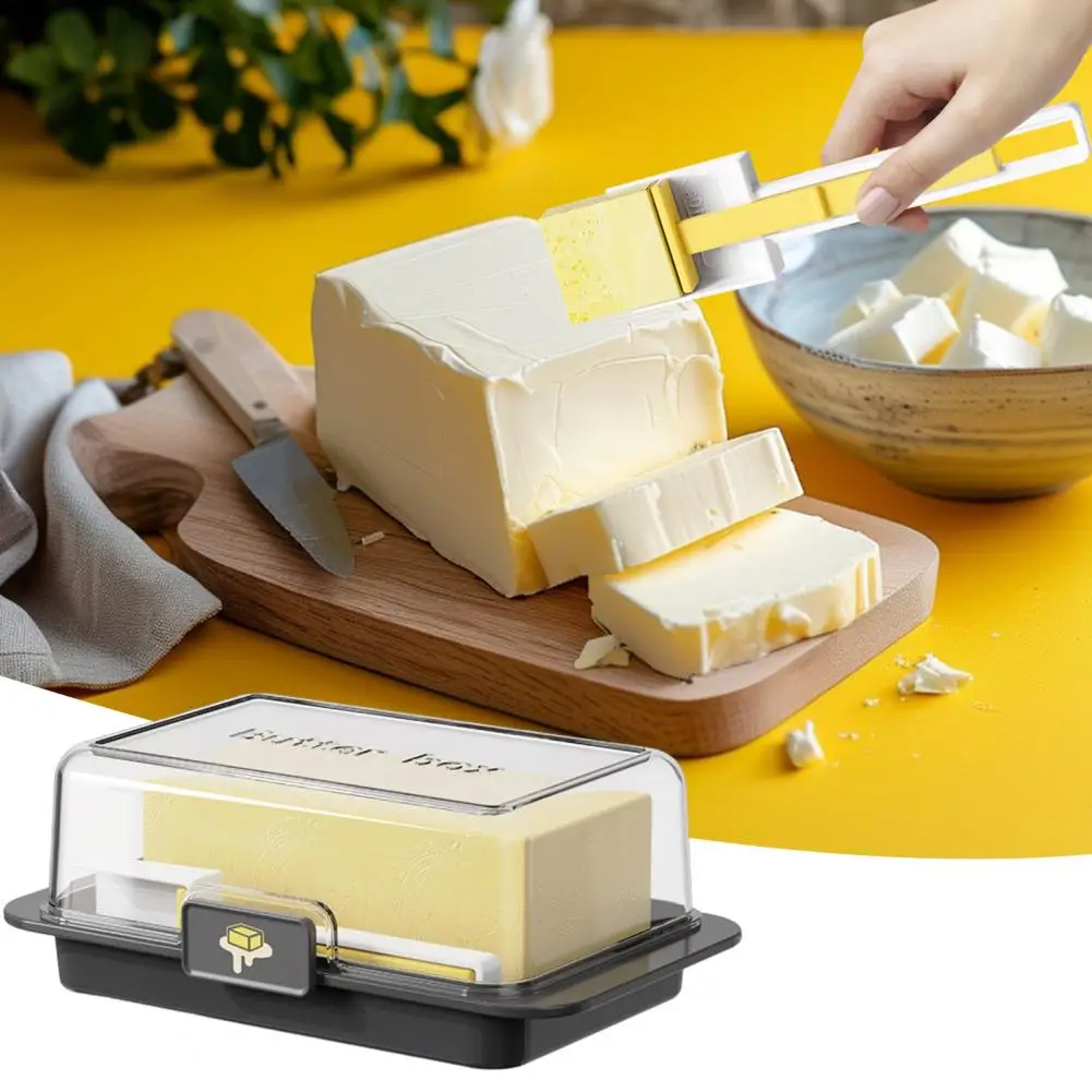 Butter Keeper Box Cutter Dish with Airtight Lid Butter Storage Box with Butter Cutting Spoon for Fridge Storage