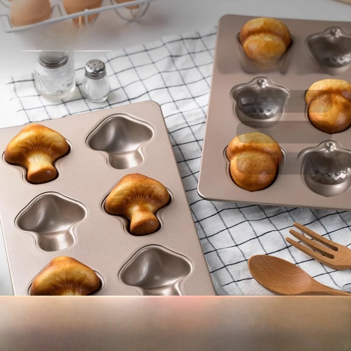 

French Baking Butter Snow Pound Cake Mold 6-Link Musoom Oak Nut Cake Tray Home Pinecone Nut Fan Snow Pound Cake