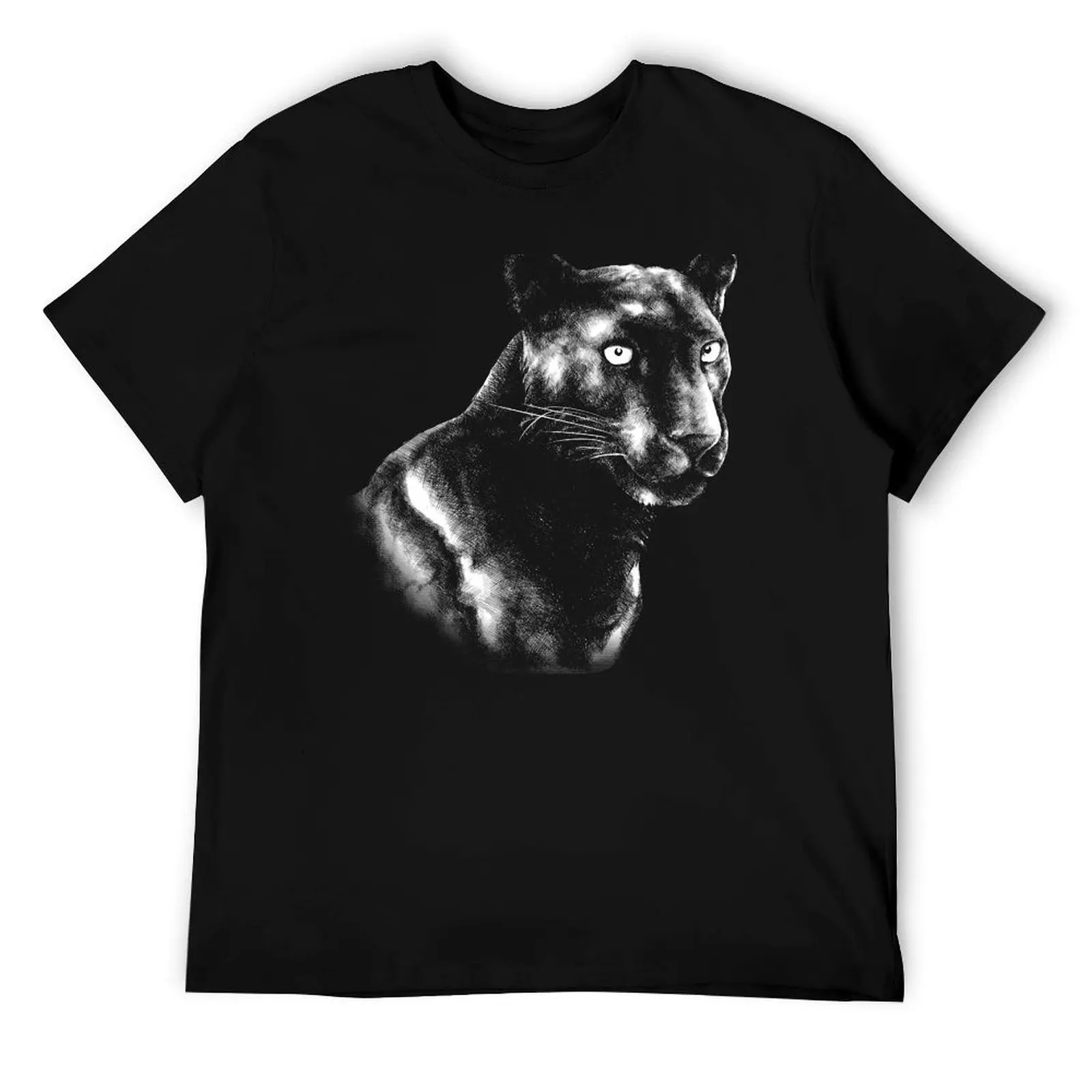 

Black Panther Animal Portrait black and white (dark background) T-Shirt t shirts with prints T-Shirt