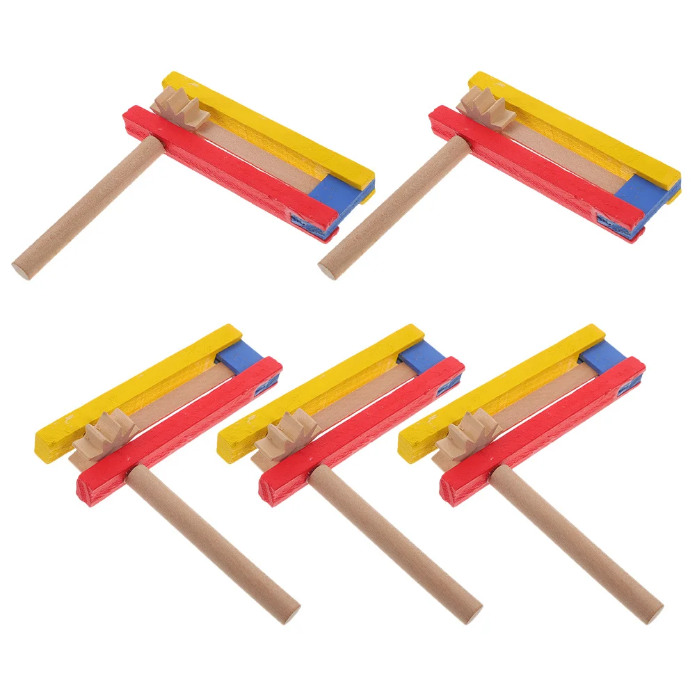 

5Pcs Handcrafted Wooden Spinning Rattle Traditional Noise Maker for Birthday Parties Sports Events Mexicanas Ratchet
