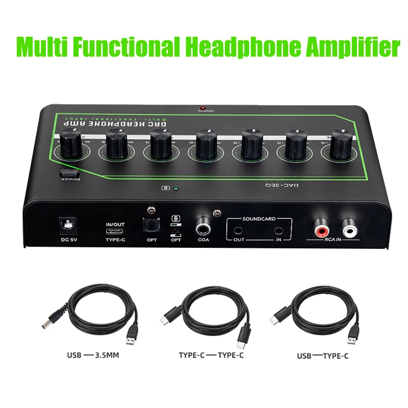 

Mini Headphone Amplifier Multi-function 7 Channel Blueooth Audio Amplifier With Power Adapter Mobile Phone Computer Earphone Amp