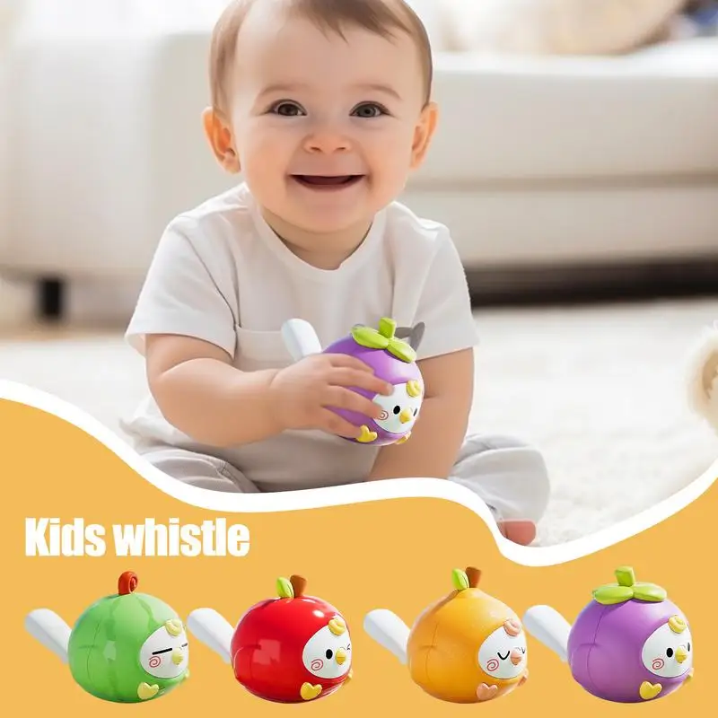 Bird Call Whistle 4-Piece Cartoon Bird Water Warbler Learning & Educational Toys Chewable Funny Blow Horn Music Instruments For