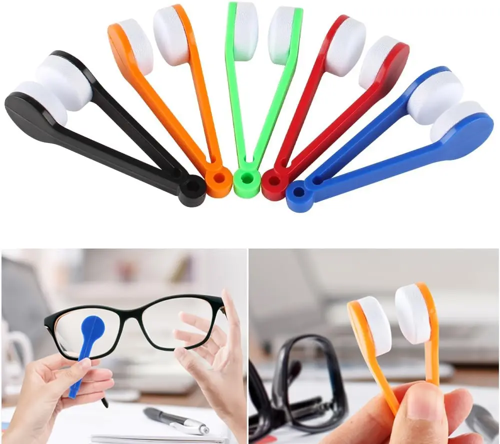Mini Sun Glasses Eyeglass Microfiber Spectacles Cleaner Soft Brush Cleaning Tool Glasses Eyeglasses Cleaner Cleaning Clip