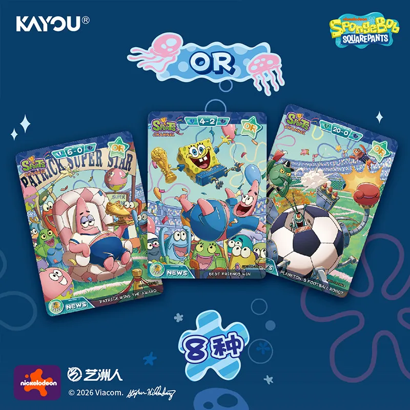 New KAYOU SpongeBob SquarePants Fun Moments Collection Cards Special Bonus Pack Wave 3 Anime Trading Card Game Gift Toy