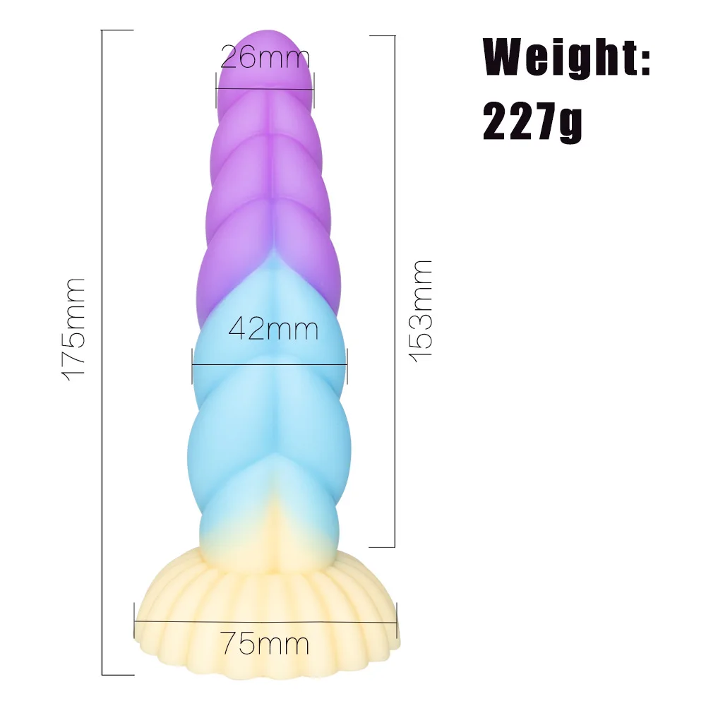 Twist twine colorful particles jelly fluorescent glow-in-the-dark dildo spiral anal plug sm men women sex toys