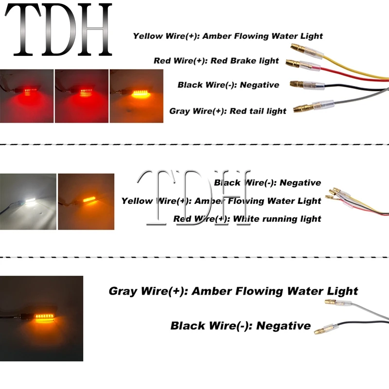 4Pcs Motorcycle LED Turn Signal Lights W/ DRL Flowing Water Sequential Indicator Rear Tail Brake Light for Harley Honda Yamaha