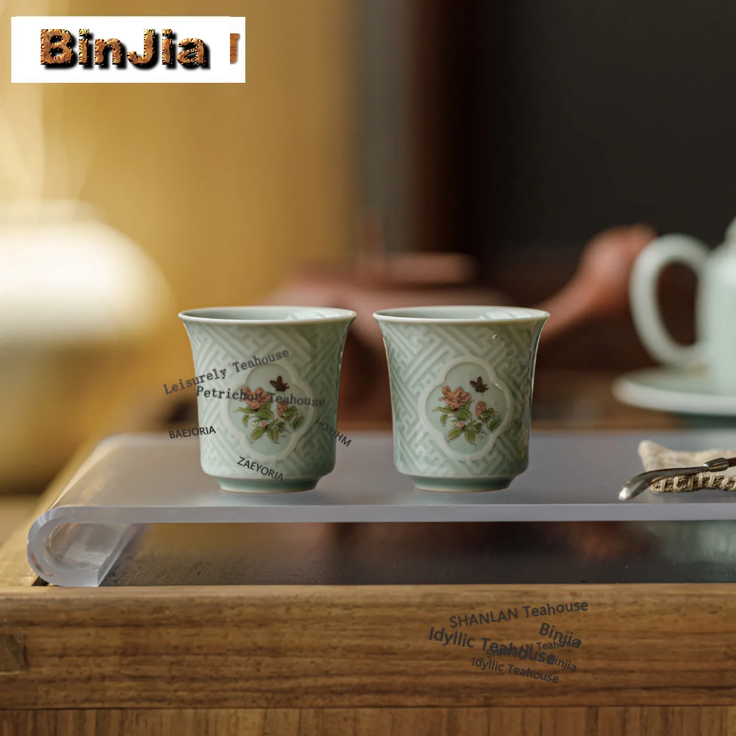 BAEJORIA 2pc/lot Banana Moonlight Teacup Creative Tea Bowl Cute Cup Tea-tasting Fragrance Cup Jianzhan Master Cups Teaset 40ml