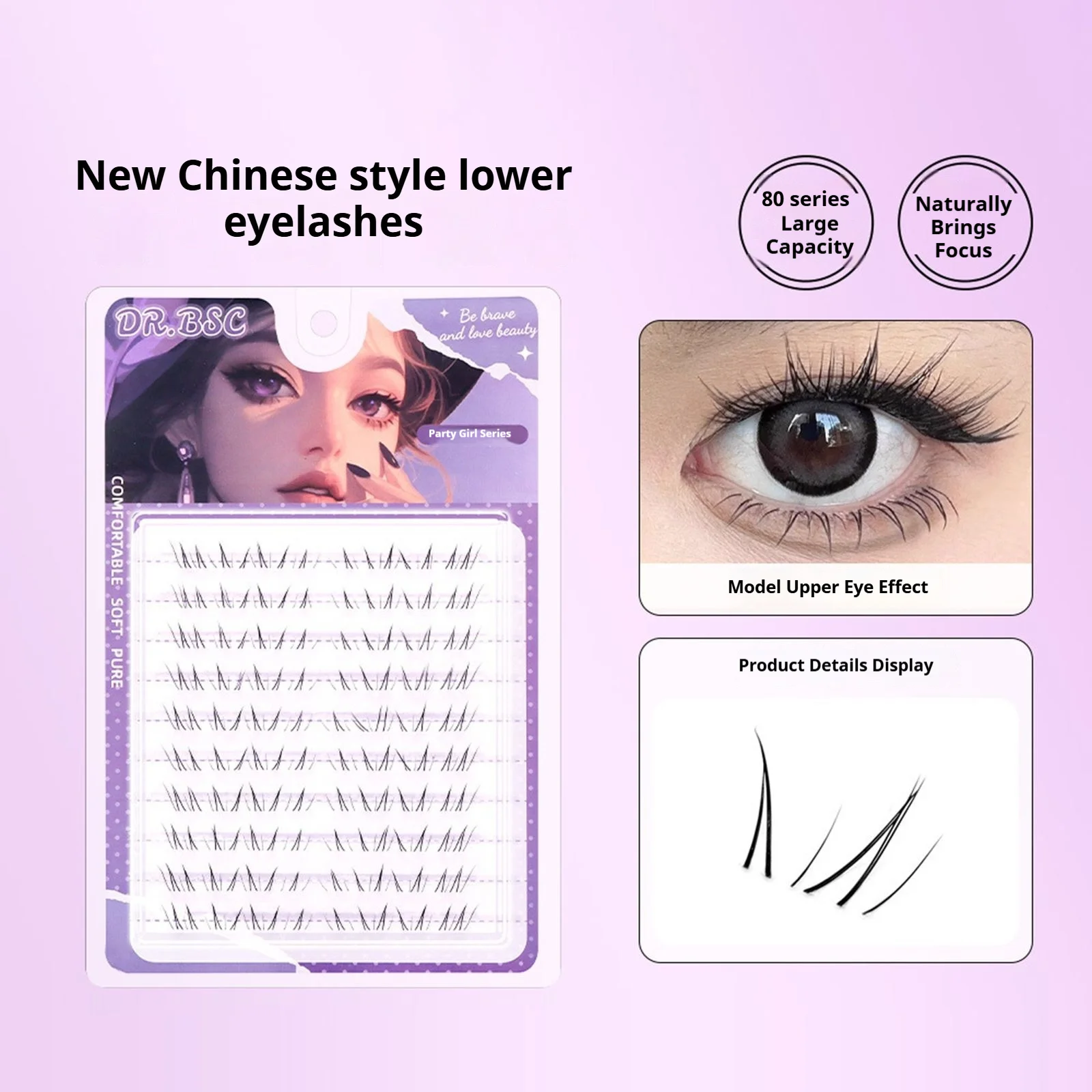 Natural Fox-style Lower Eyelashes Segmented Mixed Length Lashes Handmade Fluffy False Eyelashes For Daily Makeup And Photography