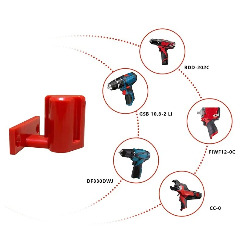 Battery Holder Wall Mounted For Makita Battery Rack Durable Battery Hanger For Milwaukee/Bosch 10.8/12V Tool Holder Dock Mount