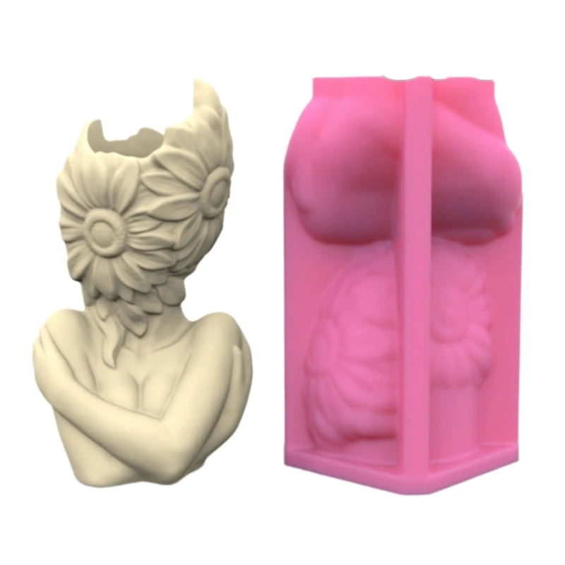 

Silicone Flowerpot Molds Ornament Mold Sexy Girl Pen Holder Mould Suitable for Making Flower Vase Resin Molds